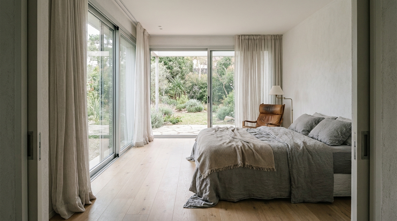 Dormitorio en suite con salida directa al jardín